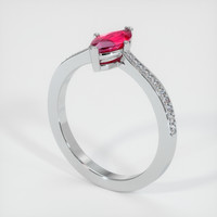 0.80 Ct. Ruby Ring, Platinum 950 2