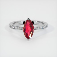 0.75 Ct. Ruby Ring, 14K White Gold 1