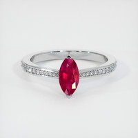 1.14 Ct. Ruby Ring, 14K White Gold 1