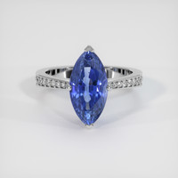 3.97 Ct. Sapphire Ring, 14K White Gold 1