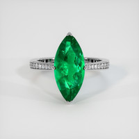 2.97 Ct. Emerald Ring, 18K White Gold 1