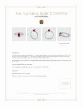 Ruby Ring 1.29 Ct., 18K White Gold Appraisal