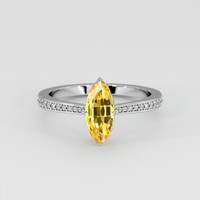 1.29 Ct. Yellow Sapphire Ring, 18K White Gold 1