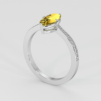 1.29 Ct. Yellow Sapphire Ring, 18K White Gold 2