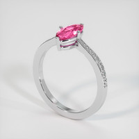0.90 Ct. Sapphire Ring, 18K White Gold 2