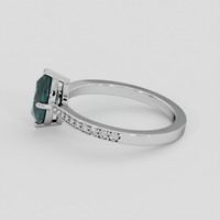 1.38 Ct. Bluish Green Sapphire Ring, 18K White Gold 4
