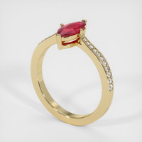 0.72 Ct. Ruby Ring, 14K Yellow Gold 2