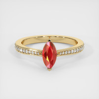 1.50 Ct. Ruby Ring, 14K Yellow Gold 1