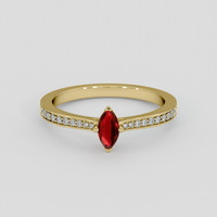 0.23 Ct. Ruby Ring, 14K Yellow Gold 1