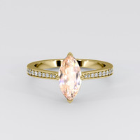 1.63 Ct. Peach Sapphire Ring, 14K Yellow Gold 1