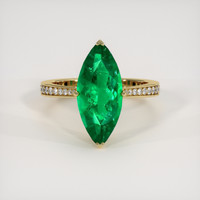 2.97 Ct. Emerald Ring, 18K Yellow Gold 1