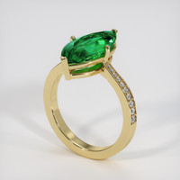 2.97 Ct. Emerald Ring, 18K Yellow Gold 2