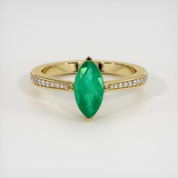 Pave Emerald Ring 1.11 Ct., 18K Yellow Gold Preview