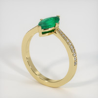 Pave Emerald Ring 1.11 Ct., 18K Yellow Gold Preview