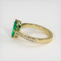 0.92 Ct. Emerald Ring, 18K Yellow Gold 4