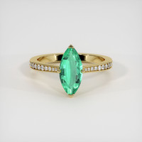 1.00 Ct. Emerald Ring, 18K Yellow Gold 1