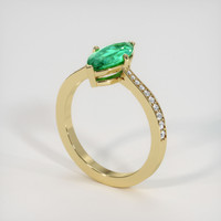 1.00 Ct. Emerald Ring, 18K Yellow Gold 2