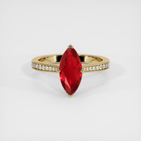 2.04 Ct. Ruby Ring, 18K Yellow Gold 1