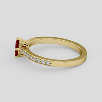 0.23 Ct. Ruby Ring, 18K Yellow Gold 4