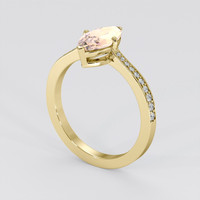 1.63 Ct. Peach Sapphire Ring, 18K Yellow Gold 2