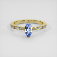 0.70 Ct. Blue Sapphire Ring, 18K Yellow Gold 1