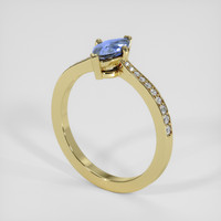 0.70 Ct. Blue Sapphire Ring, 18K Yellow Gold 2