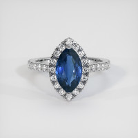 2.08 Ct. Blue Sapphire Ring, Platinum 950 1
