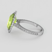 5.40 Ct. Yellowish Green Sapphire Ring, Platinum 950 4
