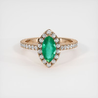 1.02 Ct. Emerald  Ring - 14K Rose Gold