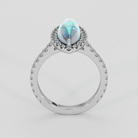 1.73 Ct. Multi Color Crystal Opal (Jelly Opal) Ring, 10K White Gold 3