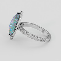 1.73 Ct. Multi Color Crystal Opal (Jelly Opal) Ring, 10K White Gold 4