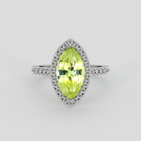 5.40 Ct. Yellowish Green Sapphire Ring, 14K White Gold 1