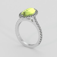 5.40 Ct. Yellowish Green Sapphire Ring, 14K White Gold 2