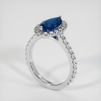 2.08 Ct. Blue Sapphire Ring, 18K White Gold 2