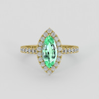 1.20 Ct. Emerald Ring, 18K Yellow Gold 1