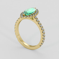 1.20 Ct. Emerald Ring, 18K Yellow Gold 2