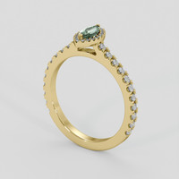 0.25 Ct. Alexandrite Ring, 18K Yellow Gold 2