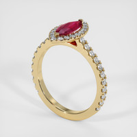 0.82 Ct. Ruby Ring, 18K Yellow Gold 2