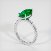 2.97 Ct. Emerald Ring, Platinum 950 2