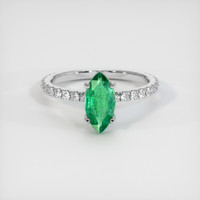 0.92 Ct. Emerald Ring, Platinum 950 1