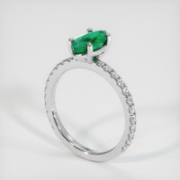 0.92 Ct. Emerald Ring, Platinum 950 2