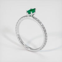 0.25 Ct. Emerald Ring, Platinum 950 2