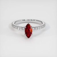 0.76 Ct. Ruby Ring, Platinum 950 1