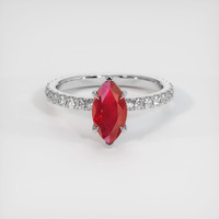 1.31 Ct. Ruby Ring, Platinum 950 1