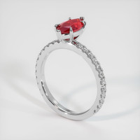 1.31 Ct. Ruby Ring, Platinum 950 2