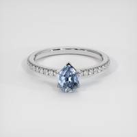 1.10 Ct. Blue Sapphire Ring, Platinum 950 1