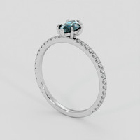 0.97 Ct. Bluish Green Sapphire Ring, Platinum 950 2