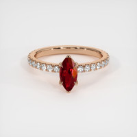 0.76 Ct. Ruby Ring, 14K Rose Gold 1