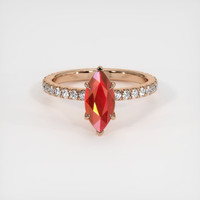 1.50 Ct. Ruby Ring, 14K Rose Gold 1