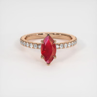 1.31 Ct. Ruby Ring, 14K Rose Gold 1